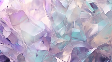Shimmering Abstract Crystal with Iridescent Purple and Blue Hues.