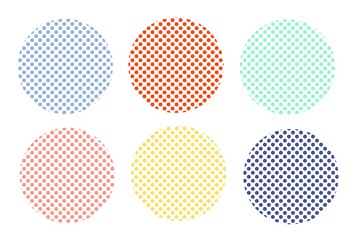 Multi-colored circles on a white background
