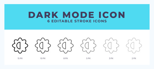 Dark mode stroke icon for web. Mobile apps and ui.