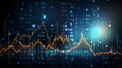 Dynamic market chart illustrating business growth and profit surge: investment and financial data visualization with stock graph background.

