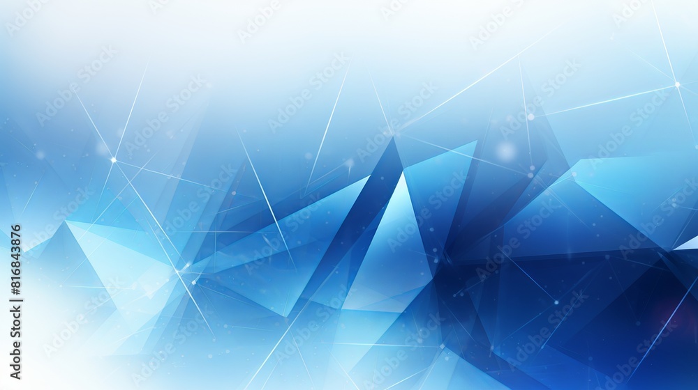 Poster contemporary blue and white abstract background with triangular elements: ideal for technology and c