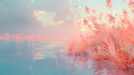 Gentle pastel tones casting a serene glow, infusing the surroundings with a sense of calmness.