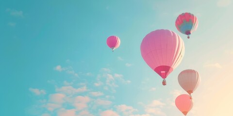 Hot air balloons floating in the sky