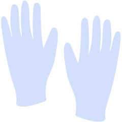 Flat illustration of a medical gloves isolated on white background.