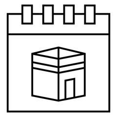 Islamic calendar icon, minimalist vector illustration ,simple transparent graphic element .Isolated on white background