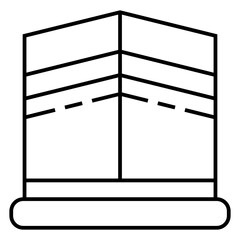 kaabah icon design, mecca ka'bah. vector illustration for islamic event, web, print or pictogram assets, hajj, umrah, ramadan kareem, ied mubarak