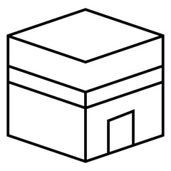 kaabah icon design, mecca ka'bah. vector illustration for islamic event, web, print or pictogram assets, hajj, umrah, ramadan kareem, ied mubarak