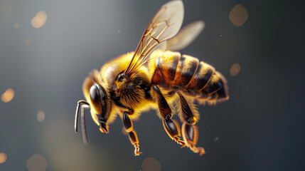 Photo of a close up of a bee