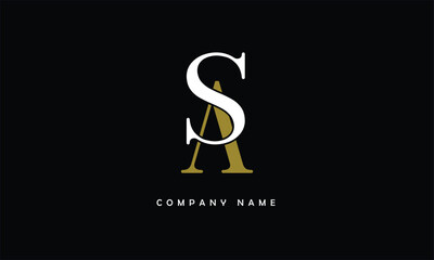 AS, SA, A, S Abstract Letters Logo Monogram