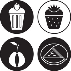 set of fast food icon illustration on white background