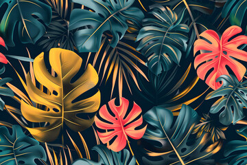 retro tropical seamless pattern vintage