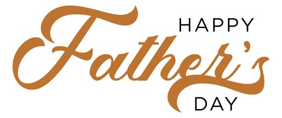 Happy Father's Day – Calligraphy brush text banner with transparent background.
