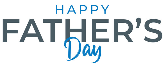Happy Father's Day – Calligraphy brush text banner with transparent background.