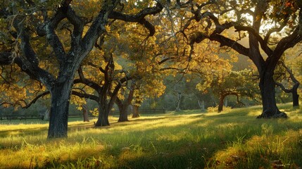 Fototapeta premium Early autumn oak grove