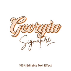 Georgia text effect vector. Editable college t-shirt design printable text effect vector