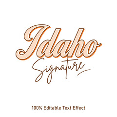 Idaho text effect vector. Editable college t-shirt design printable text effect vector