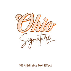 Ohio text effect vector. Editable college t-shirt design printable text effect vector