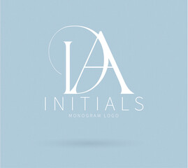DA Monogram logo, Minimalist Typographic Line Monogram Logo, DA Wedding monogram logo