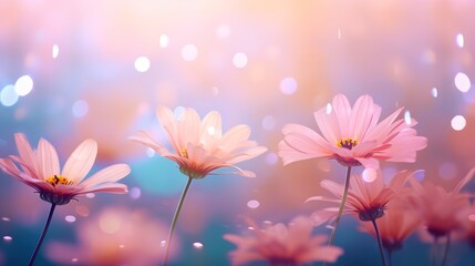 Pink stunning flowers background