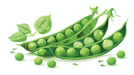 Tasty fresh peas on white background  style vector