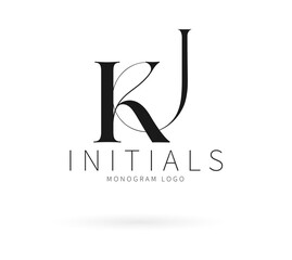 KJ Initial Letter Brand Logo, KJ brand logo, KJ Monogram wedding logo