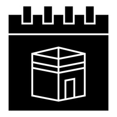 Islamic calendar icon, minimalist vector illustration ,simple transparent graphic element .Isolated on white background