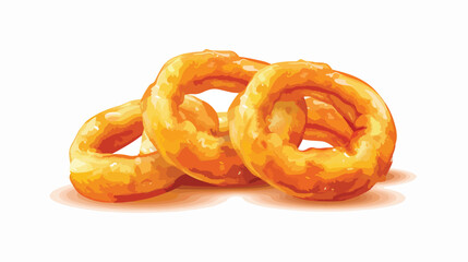 Tasty onion rings on white background  style vector