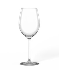 Empty wine glass on white background