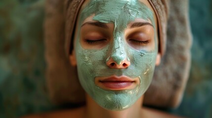 Woman Relaxing with a Clay Facial Mask