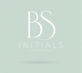 BS Typography Initial Letter Brand Logo, BS brand logo, BS monogram wedding logo