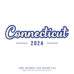 Connecticut text effect vector illustration. Editable college t-shirt design printable text effect vector	