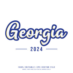 Georgia text effect vector illustration. Editable college t-shirt design printable text effect vector	