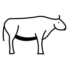 Cow graphic icon. Cow  icon isolated on white background. Vector illustration