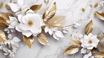Watercolor background with flowers