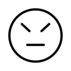 Emoticons face with straight mouth line and closed eyes icon