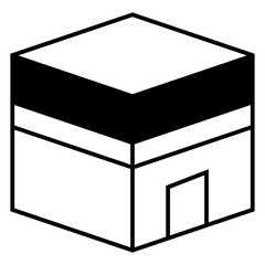 kaabah icon design, mecca ka'bah. vector illustration for islamic event, web, print or pictogram assets, hajj, umrah, ramadan kareem, ied mubarak