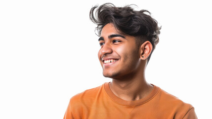 Side view of young and handsome indian man