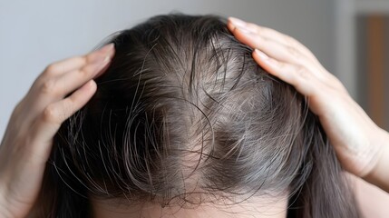 Fototapeta premium InDepth Analysis of Hair Thinning Uncovering Hormonal Imbalances and Nutritional Deficiencies