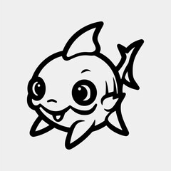 Naklejka premium vector illustration of cute fish cartoon