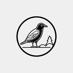 bird in the forest icon. vector