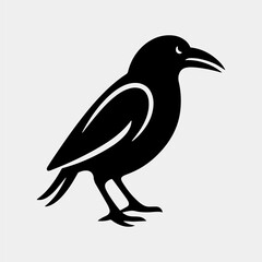 crow icon in simple style on a white background