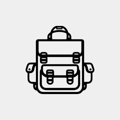 backpack icon vector isolated on white background, backpack transparent sign