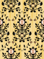 Ikat floral paisley embroidery seamless pattern on background. Ikat ethnic oriental pattern traditional. Aztec style abstract vector illustration. design for ikat fashion texture,fabric,clothing,wrap