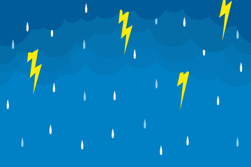 Naklejka premium flat clouds with falling rain background illustration