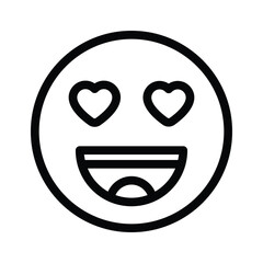 Happy face with heart symbols on eyes, concept icon of in love emoji