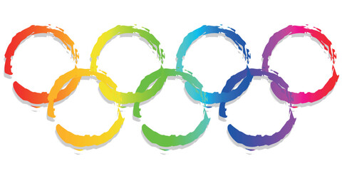 Seven rainbow circles with a gradient on a white background. Vector rings in a rainbow gradient for pride month on a white background. Vector graphics. Illustration eps 10