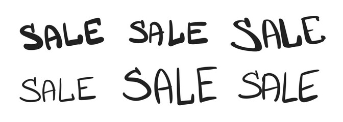 Black and White Handwritten Sale Text Design