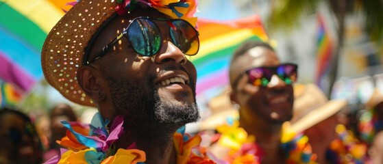 A series of photographs captures the vibrant energy of a Black LGBTQ pride parade, focusing on the interplay of colors and emotions
