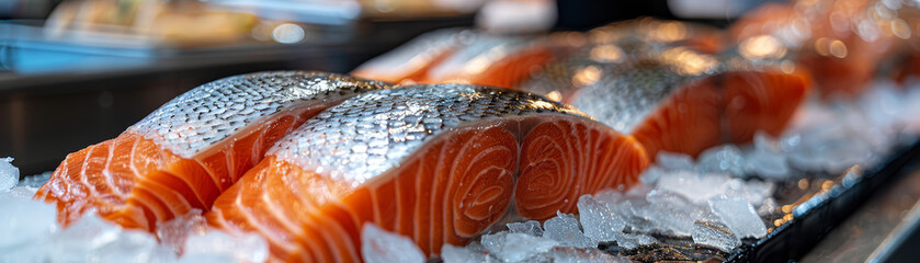 Slices of fresh salmon sashimi presented on a ceramic plate, garnished with herbs, ready for a Japanese cuisine experience.