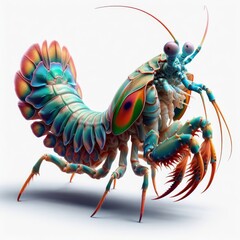 crayfish isolated on white